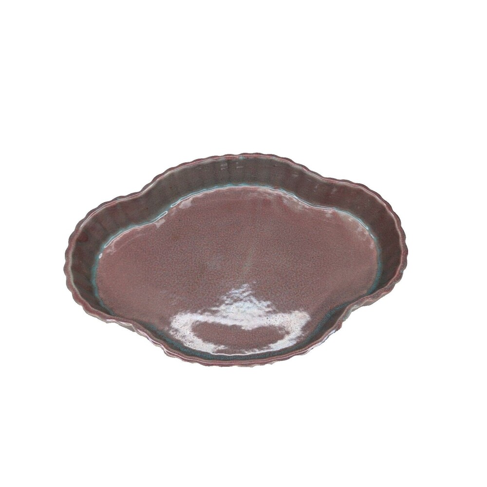 Vintage West Coast Pottery Low Bowl Pastel Pink Green 12' California Catchall